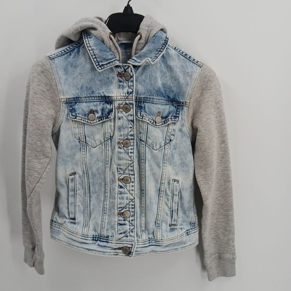 AEROPOSTALE WOMENS   XS JEAN HOODIE JACKET - Picture 15 of 15